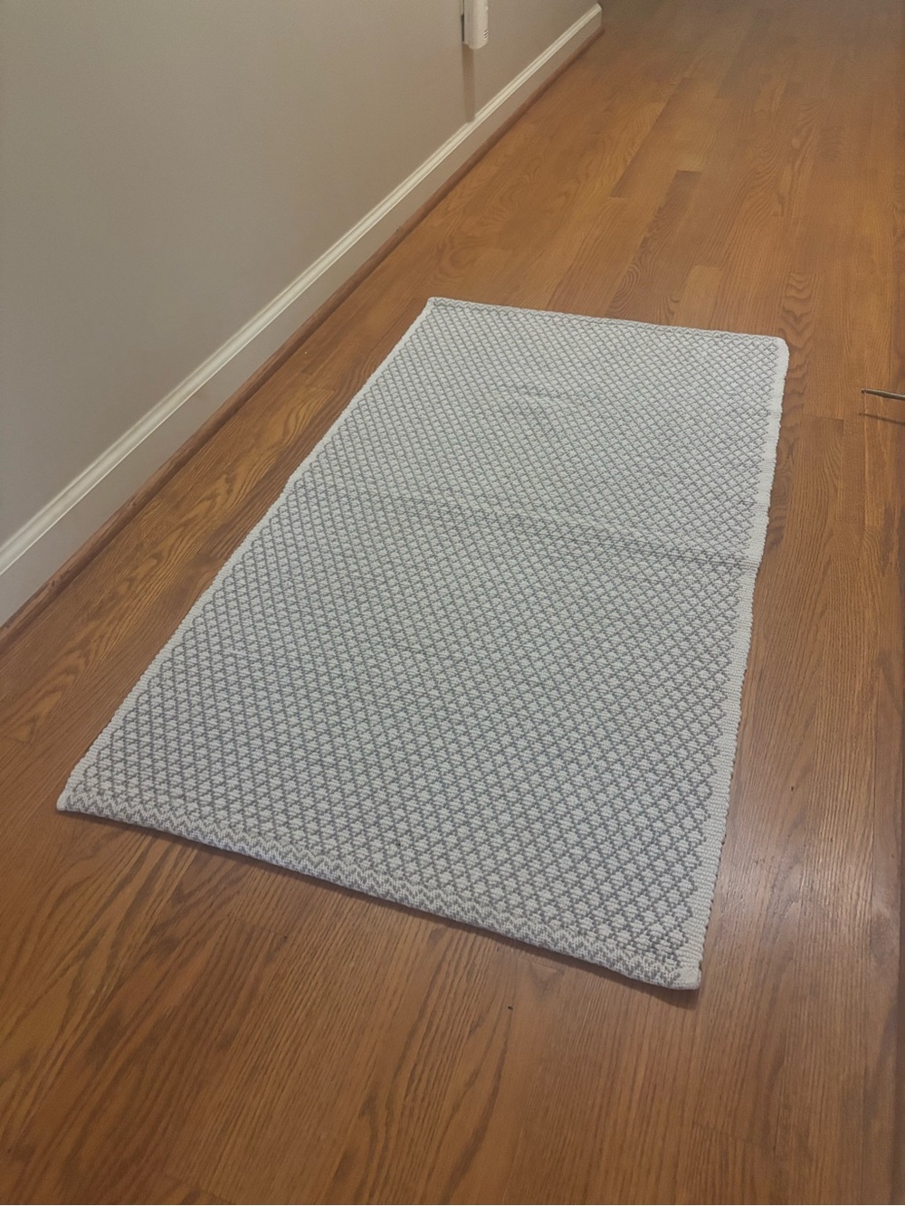 Soft Gray Textured Runner - Neutral Home Bath Accent